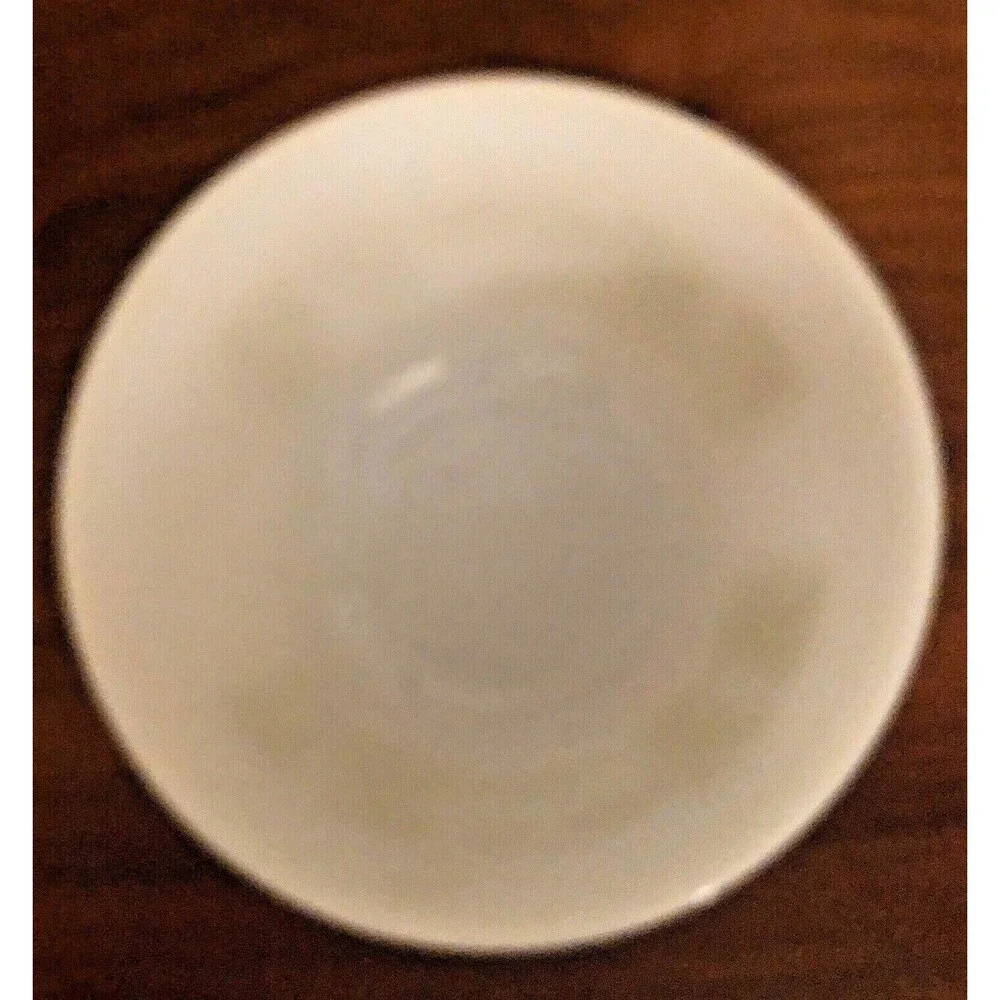 Federal Glass Mixing Bowl VTG 70s Avocado Green Tropical Floral 6